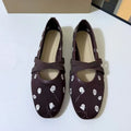 Embroidered Floral Women Shoes - Brown / 37