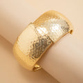 Exaggerated Glossy Square Notched Irregular Bracelet - 02 Gold 2367 / Specifications - electronic accessories