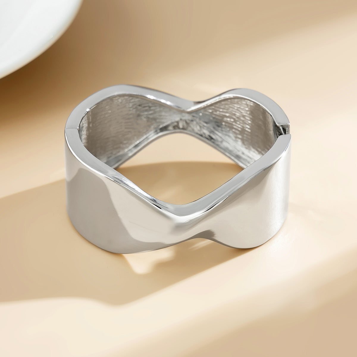 Exaggerated Glossy Square Notched Irregular Bracelet - 04 Silver 2392 / Specifications - electronic accessories