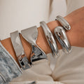 Exaggerated Glossy Square Notched Irregular Bracelet - electronic accessories