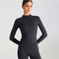 Exercise Jacket Slimming Shaping Zipper Top - Dark Grey / 2XL