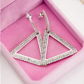 Exaggerated Geometry Triangle Copper Earrings For Women - Norellé