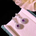 Amethyst Rings Pendants Stud Earrings Three-piece Set - Norellé