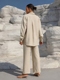 Fashion Graceful Plus Size Women's Long Sleeve Cardigan Two-piece Set Casual Solid Color Suit - Norellé