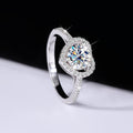 925 Sterling Silver Moissanite Ring Heart-shaped Hollow Couple Couple Rings - Norellé