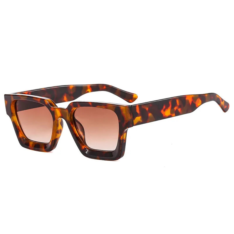 Fahion Vintage Small Square Sunglasses Women - Leopard Tea / As Picture