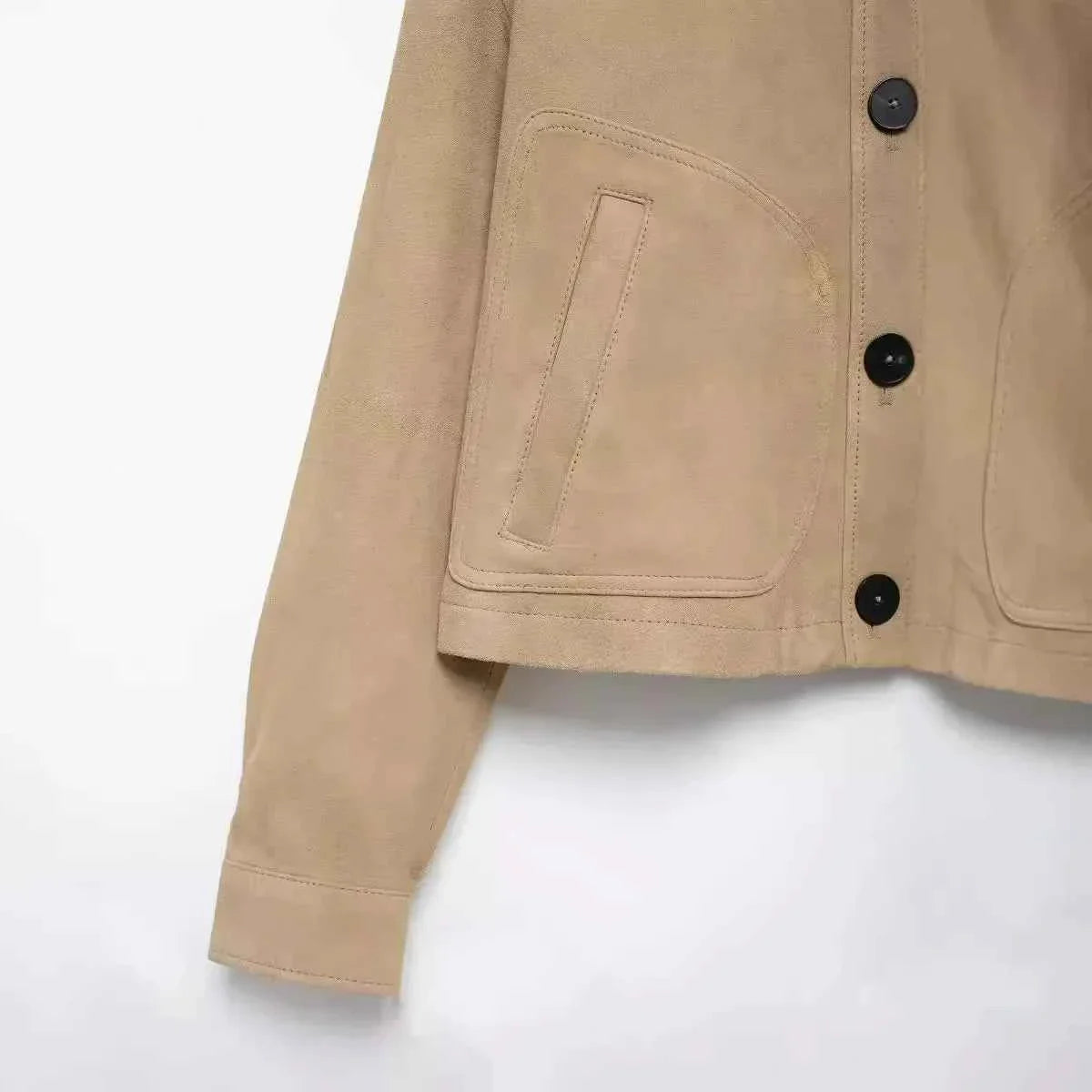 Fall Short Leather Velvet Jacket Women's