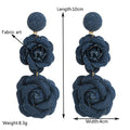 Fall Winter Cowboy Fabric Flower Earrings Multi-layer Long - electronic accessories