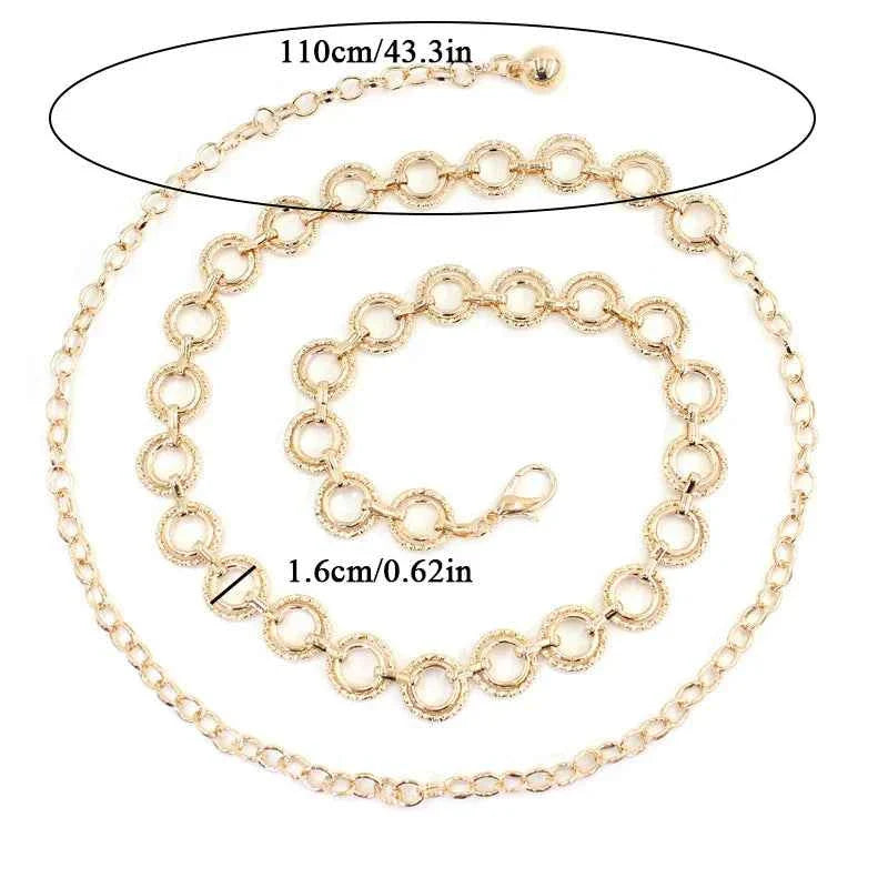Fashion Circle Metal Waist Chain Belt