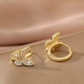 Fashion Copper Inlaid Zirconium Butterfly Ear Ring Niche - electronic accessories