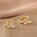 Fashion Copper Inlaid Zirconium Butterfly Ear Ring Niche - electronic accessories