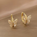 Fashion Copper Inlaid Zirconium Butterfly Ear Ring Niche - electronic accessories