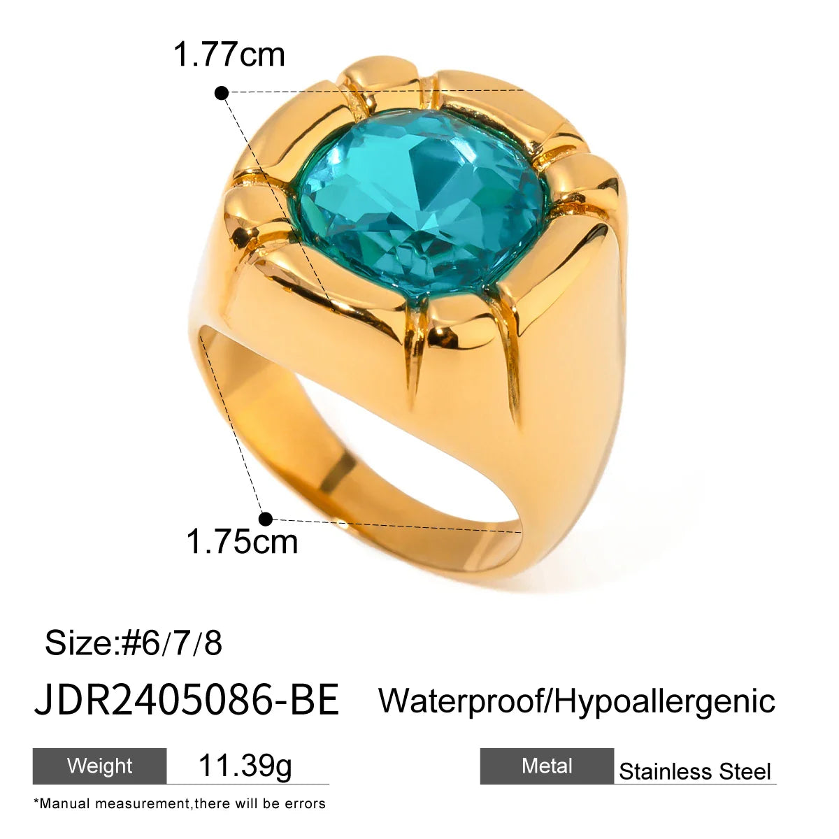 Fashion Gold Color Plated Stainless Steel Sun Pearl Ring