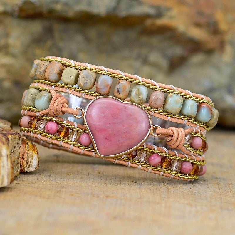 Fashion Irregular Heart Multi-layer Winding Bracelet - Picture Color - electronic accessories