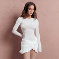 Fashion Long Sleeves O-Neck Folds - Other