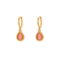Fashion Minimalistic Water Drops Opal Eardrop Earring - Earrings Pink - electronic accessories