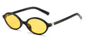 Fashion Oval Simple Literary Sunglasses Women - Black Yellow / CHINA / other