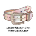 Fashion Sequin Rhinestone Waistband Gradient Pink Belt