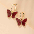 Fashion Simple Women Butterfly Studs - Wine Red - electronic accessories