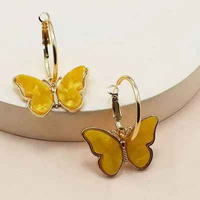 Fashion Simple Women Butterfly Studs - Yellow - electronic accessories