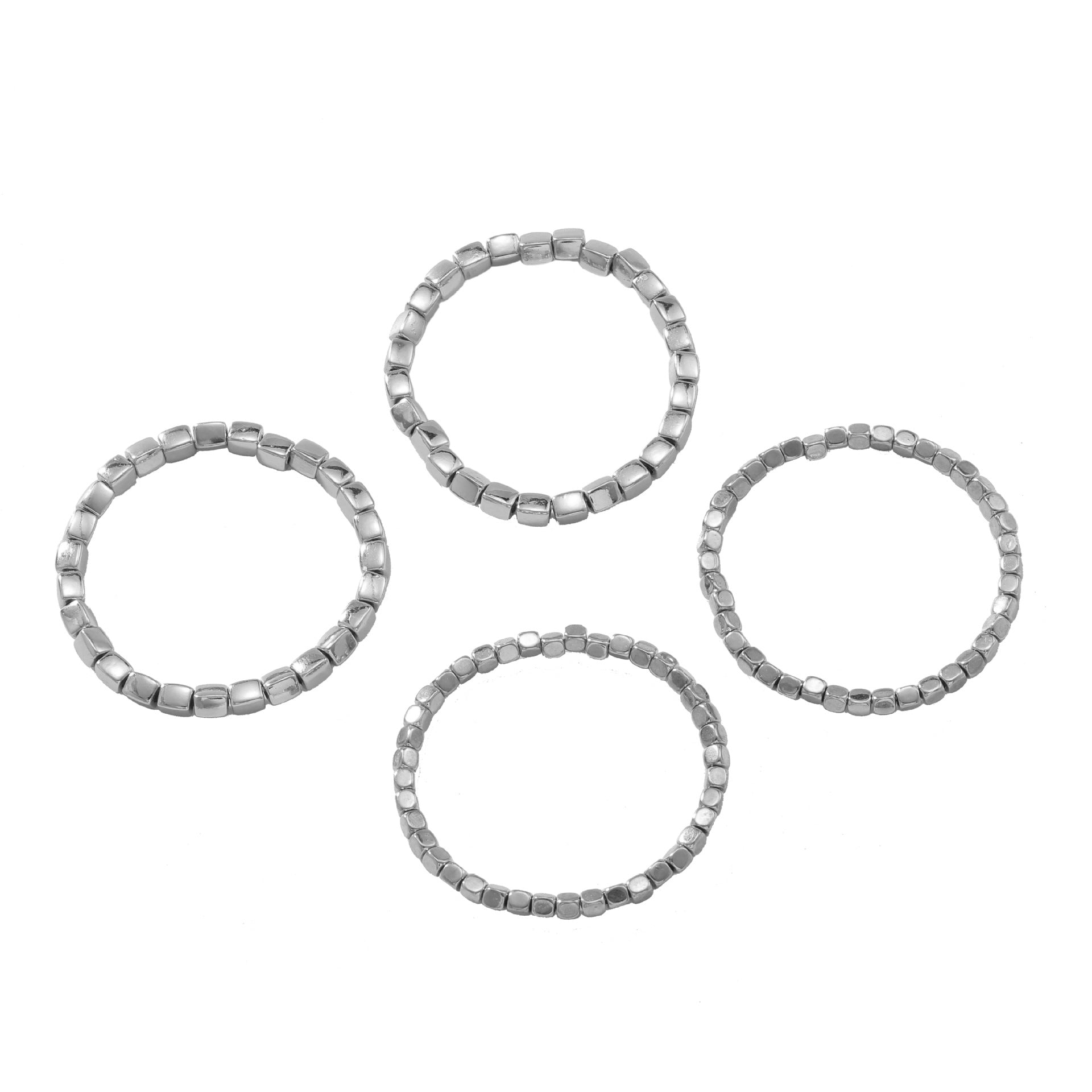 Fashion Simple Zinc Alloy Square Bracelet Suit - Silver - electronic accessories