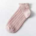 Fashion Solid Color Woman Socks Hollow Out Breathable - Light Purple / EUR 34-39