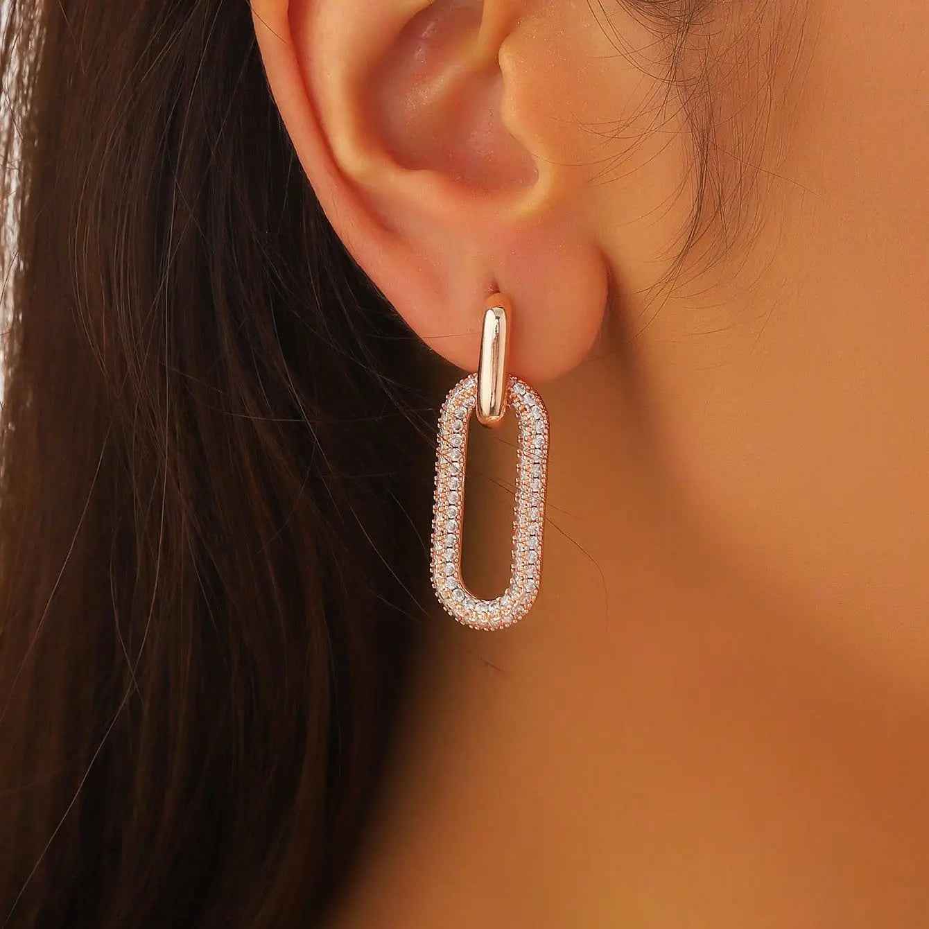 Fashion Special-interest Creative Lady Personalized Earrings - Rose Gold - electronic accessories