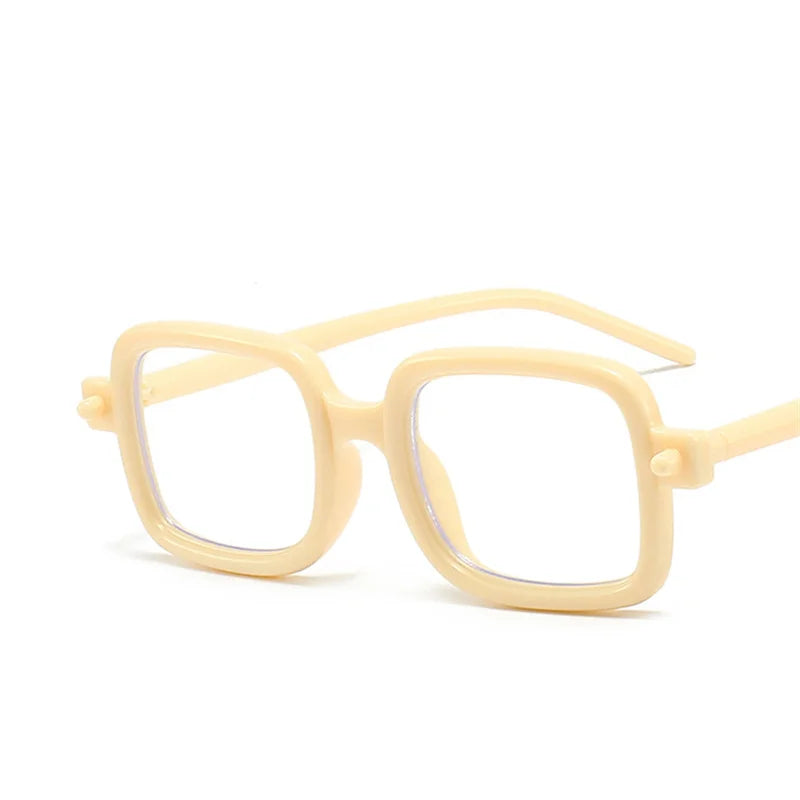 Fashion Square Sunglasses Women - Cream Clear / CHINA / with pouch and cloth