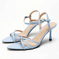 Fashion Square Toe Ankle Strap Buckle Slide Sandals