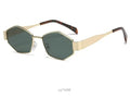 Fashion Sunglasses Women - gold green-A