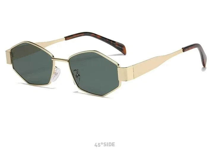 Fashion Sunglasses Women - gold green-A