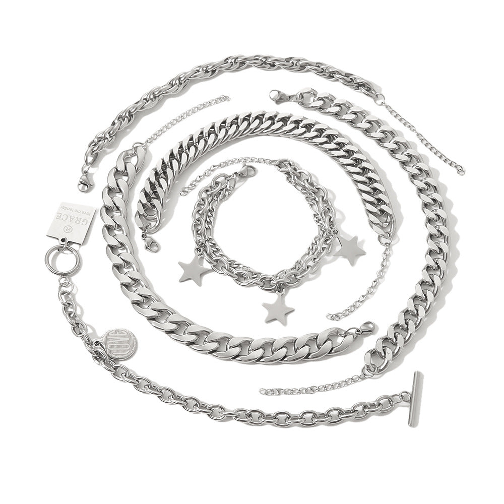 Fashion Unisex Style Retro Double-layer Five-pointed Star Chain - electronic accessories