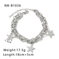 Fashion Unisex Style Retro Double-layer Five-pointed Star Chain - NBB1036 / 18K - electronic accessories