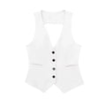 Fashion Women’s Vest Linen Sleeveless Suit Coat for Women - M / WHITE - Other