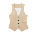 Fashion Women’s Vest Linen Sleeveless Suit Coat for Women - Other