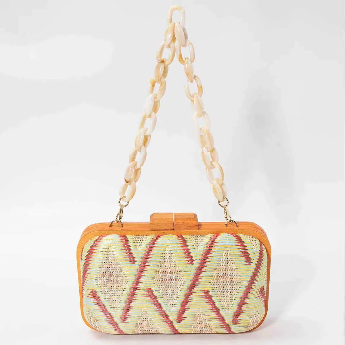 Fashion Wooden Clip Clutch Bag for Women