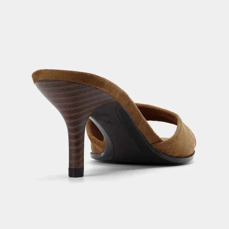 Faux Suede High Heels Modern Sandals for Women