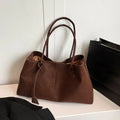 Faux Suede High Quality Handbag - Black