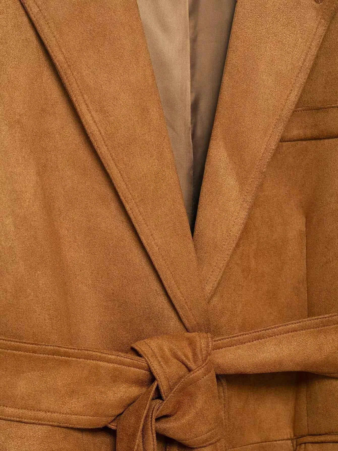 Faux Suede Vintage Jacket Coats For Women