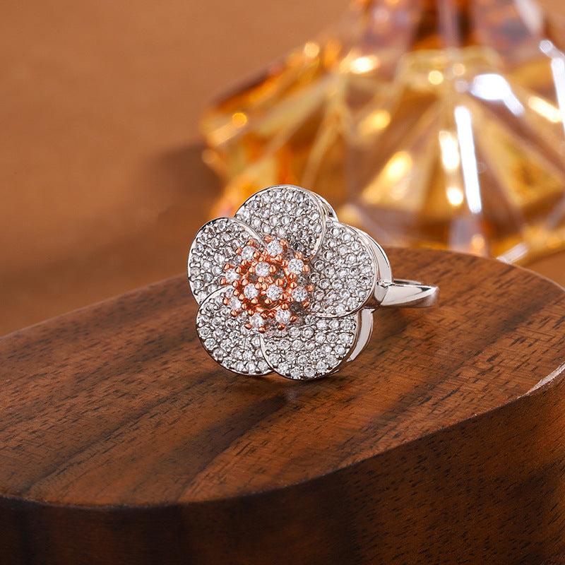 Zircon Shining Flowers Set Rings Simple - Norellé