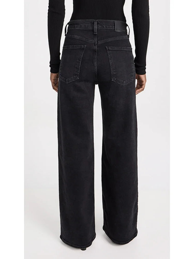 Female Straight Leg Jeans Women Low Rise