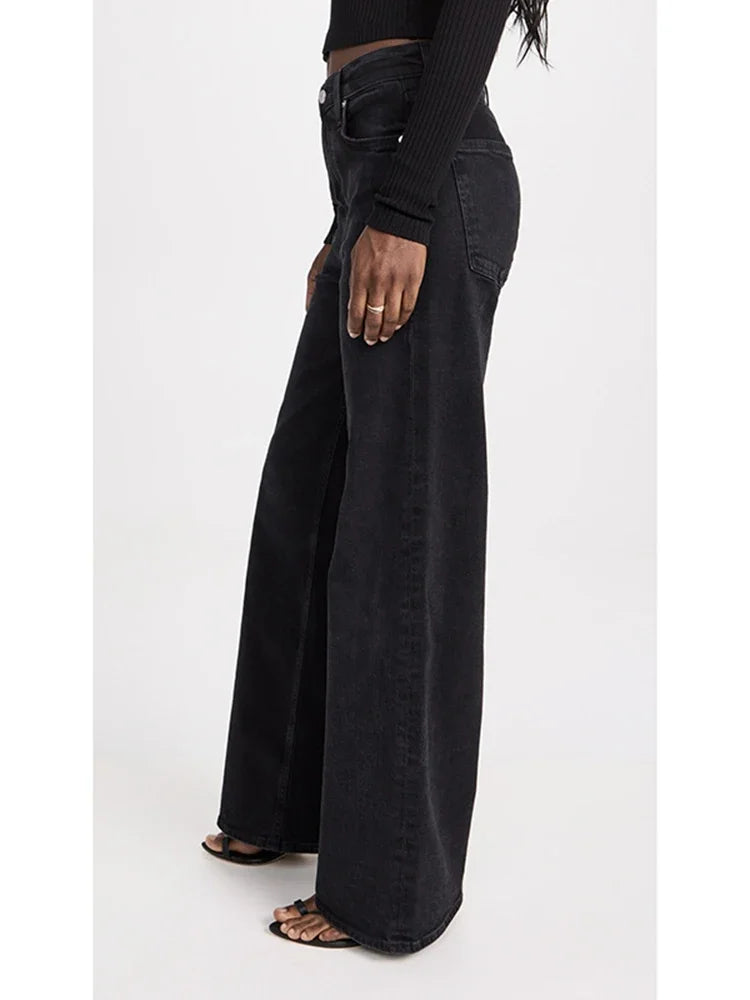 Female Straight Leg Jeans Women Low Rise