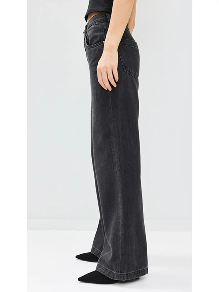 Female Straight Leg Jeans Women Low Rise