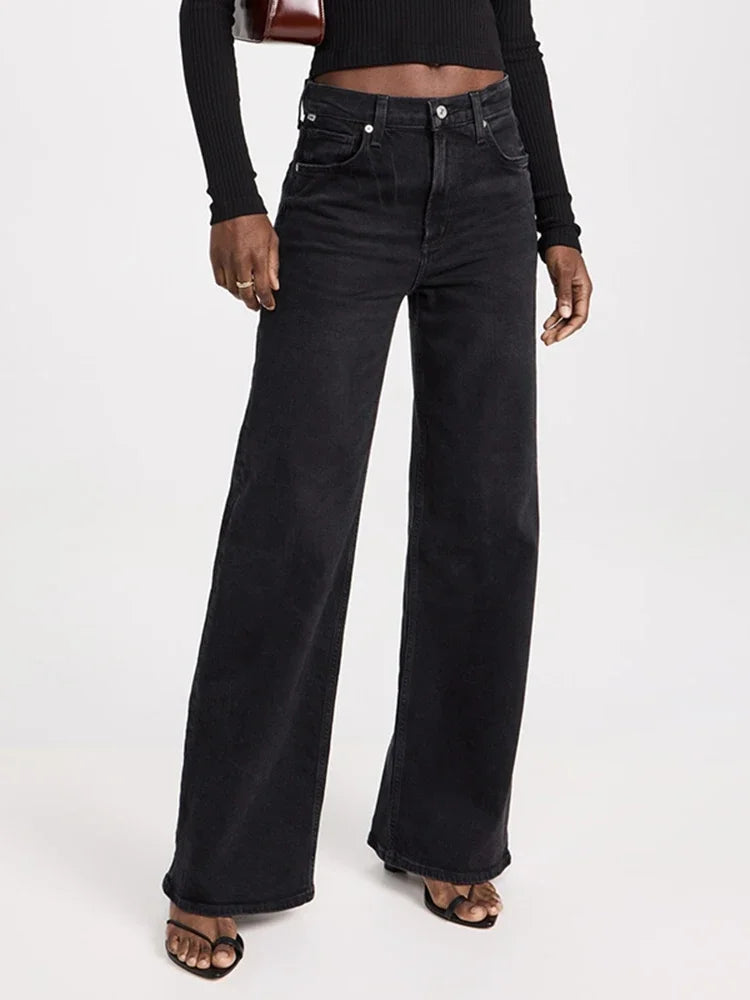 Female Straight Leg Jeans Women Low Rise