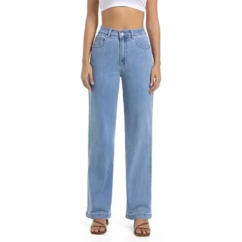 Female Straight Leg Jeans Women Low Rise - Light Blue / S