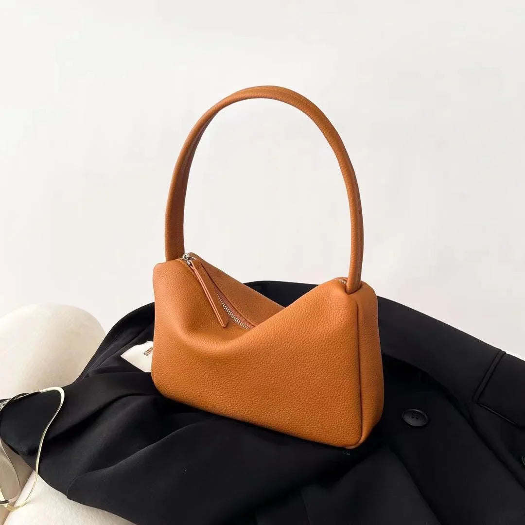 First Layer Cowhide French Single Shoulder Underarm Bag