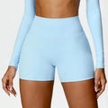 Fitness Shorts Buttock Lift Scrunch Yoga - sky blue / S / CHINA