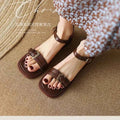 Flat Leather Sandals For Woman