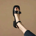 Flat Leather Sandals For Woman