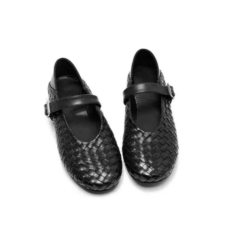 Flat Shoes Women's Round-toe Ballet Shoes Soft Leather